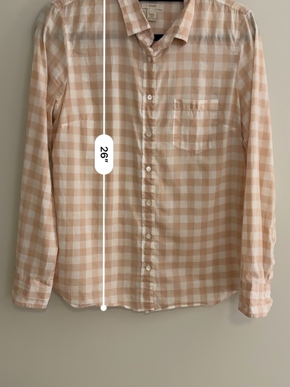 J. Crew Peach and White Gingham Button-Up Shirt - Picture 5 of 5